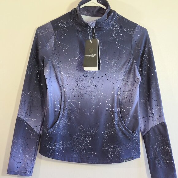 NWT Obermeyer Girl Teen 1/4 Zip Baselayer Ski Snowboard Winter Stars Size Medium - Picture 1 of 11